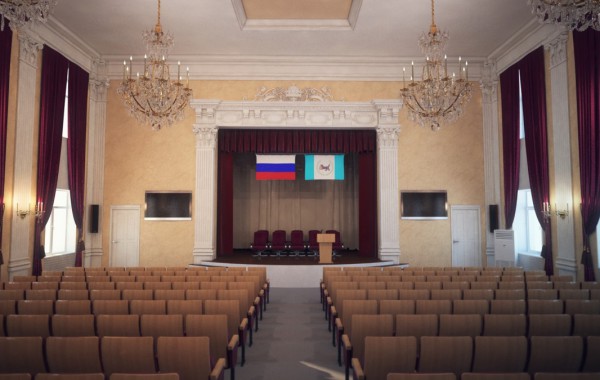 Актовый зал в административном здании по ул.Горького, 31 в г.Иркутске