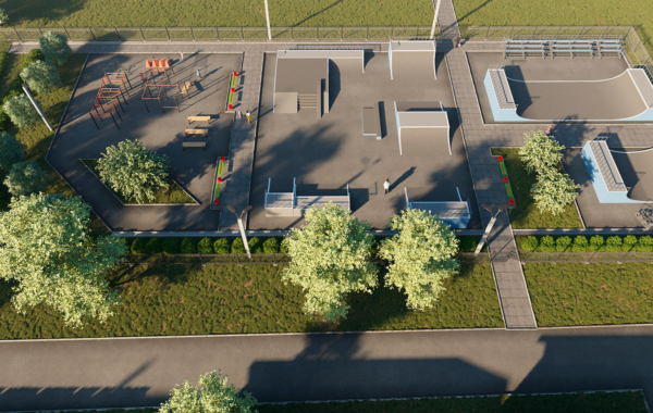 Устройство «Скейт-парка» и благоустройство общественной территории, прилегающей к школьному стадиону расположенной по адресу: Иркутская область, Иркутский район, р.п.Маркова.