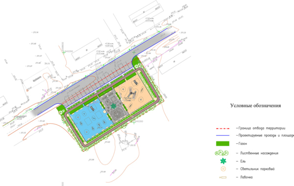 Площадка для массового отдыха жителей с размещением на ней детской игровой площадки ул. 70 лет Октября в п. Верхнемарково